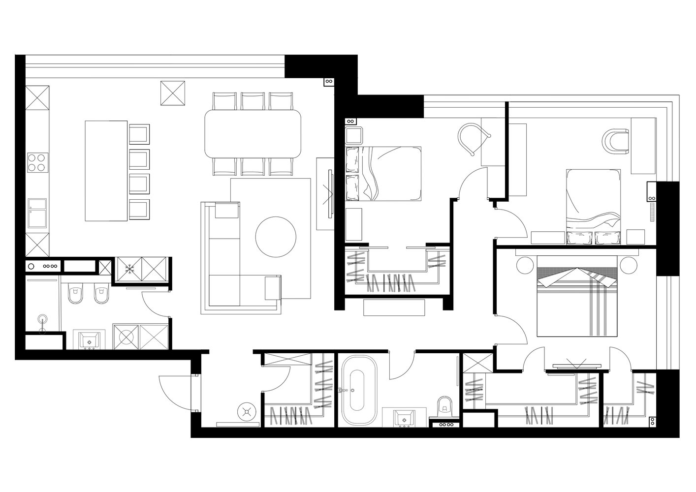 Фотография: Планировки в стиле , Современный, Квартира, Проект недели, Москва, 4 и больше, Более 90 метров, Мария Полянская – фото на INMYROOM