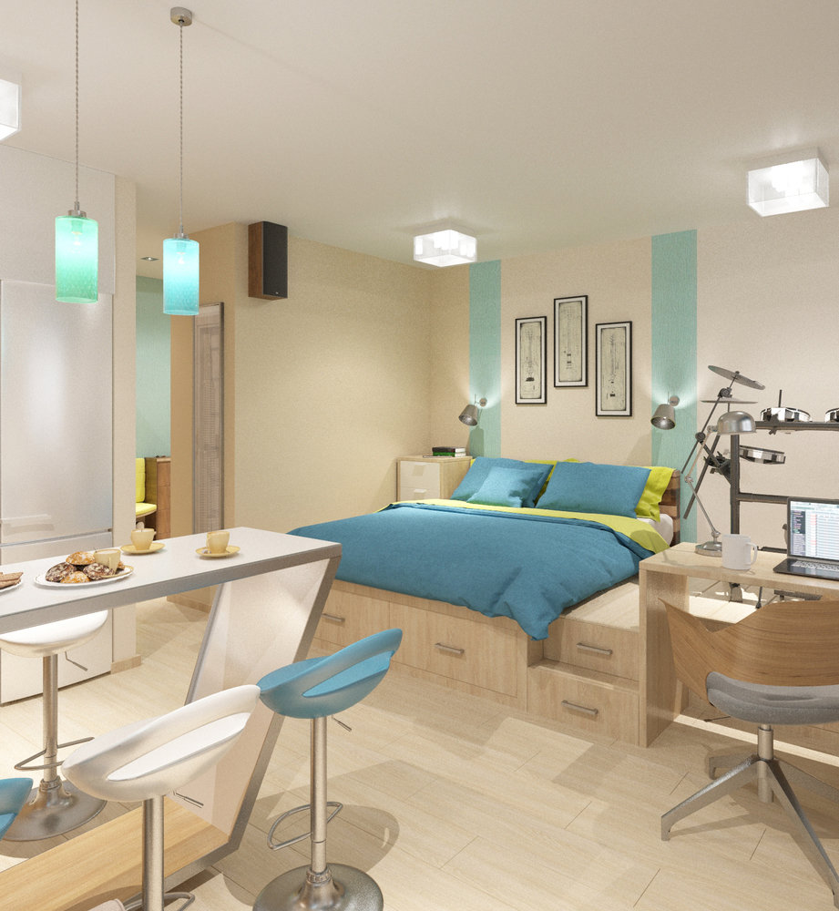 Фото из портфолио Студия 35 кв.м. в Череповце – фотографии дизайна интерьеров на INMYROOM Фото из портфолио Студия 35 кв.м. в Череповце – фотографии дизайна интерьеров на INMYROOM