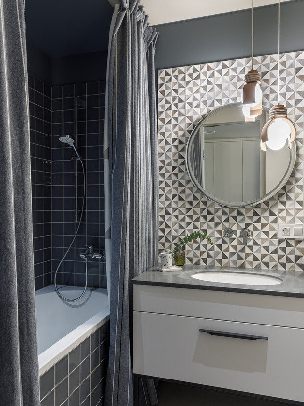 Фотография: Ванная в стиле Скандинавский, Современный, Эклектика, Квартира, Проект дня, Монолитный дом, 4 и больше, Более 90 метров, Уфа, Лилия Асфандиярова, Винтажный – фото на INMYROOM