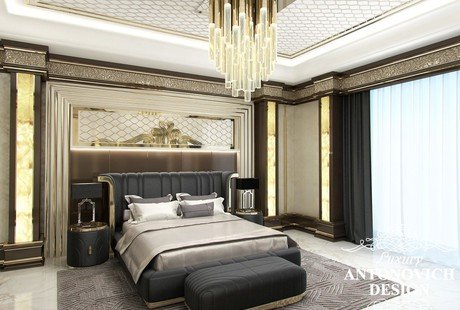 Яркий дизайн спальни от Luxury Antonovich Design