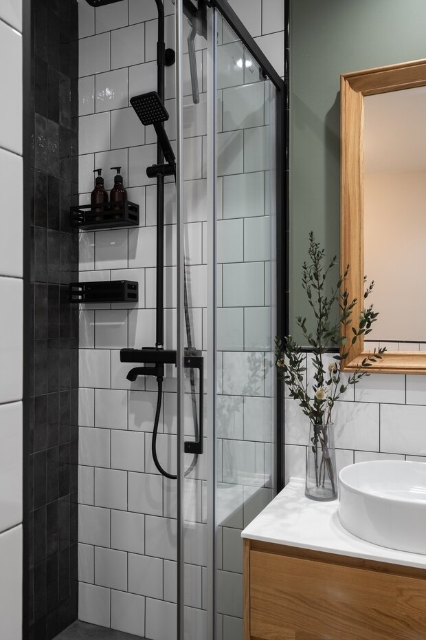 Фотография: Ванная в стиле Скандинавский, Современный, Минимализм, Квартира, Проект недели, Санкт-Петербург, 3 комнаты, 40-60 метров, Нина Клюс – фото на INMYROOM