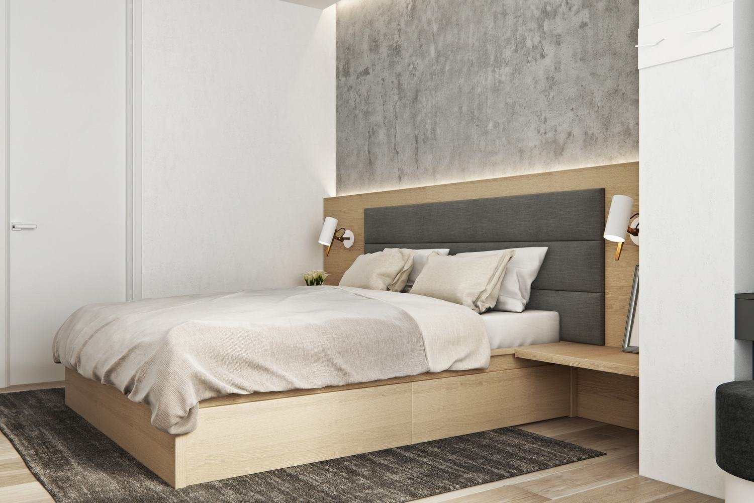 Фотография: Спальня в стиле Современный, Квартира, Проект недели, Москва, Geometrium, Монолитный дом, 3 комнаты, Более 90 метров, ЖК «Лайнер» – фото на INMYROOM Фотография: Спальня в стиле Современный, Квартира, Проект недели, Москва, Geometrium, Монолитный дом, 3 комнаты, Более 90 метров, ЖК «Лайнер» – фото на INMYROOM