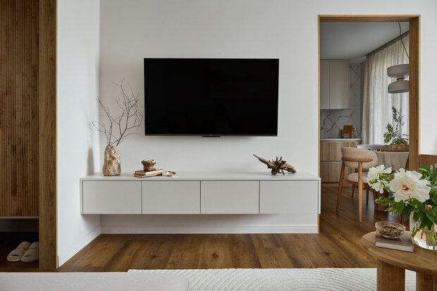 Фотография: Гостиная в стиле Современный, Джапанди, Малогабаритная квартира, Квартира, Проект дня, Беларусь, Панельный дом, 1 комната, 40-60 метров, Жодино, Мария Назарова – фото на INMYROOM