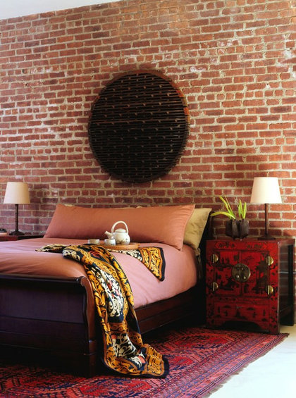 Фотография: Спальня в стиле Восточный, Эклектика, Декор интерьера, Декор дома, Цвет в интерьере, Обои – фото на INMYROOM