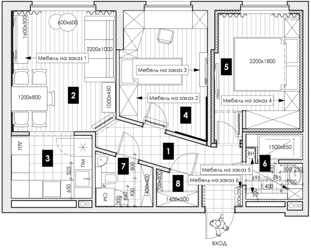 Фото из портфолио Серая с золотом трёшка  – фотографии дизайна интерьеров на INMYROOM