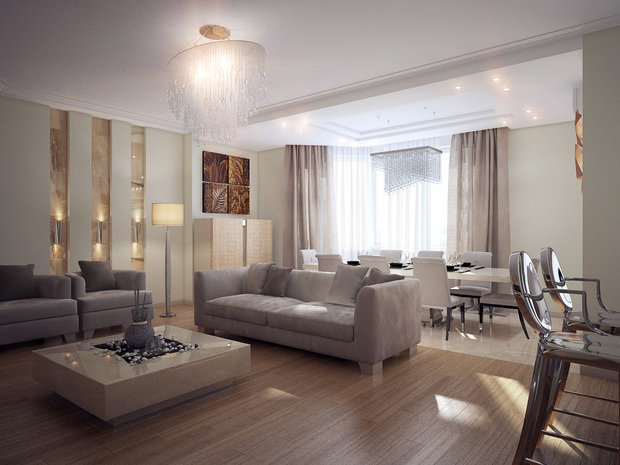 Фото из портфолио Бежевая неоклассика – фотографии дизайна интерьеров на INMYROOM