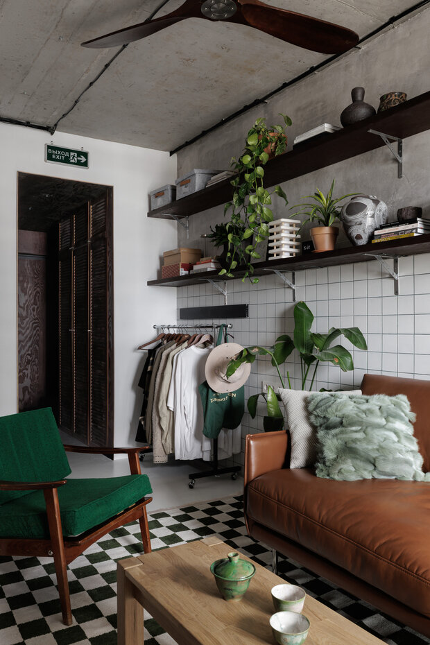 Фотография: Гостиная в стиле Лофт, Современный, Малогабаритная квартира, Квартира, Студия, Проект дня, Сочи, Монолитный дом, до 40 метров, минимализм с элементами современного дизайна – фото на INMYROOM