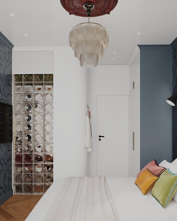 Фотография: Спальня в стиле Современный, Эклектика, Квартира, Проект дня, Москва, 3 комнаты, 60-90 метров, Анастасия Струве – фото на INMYROOM