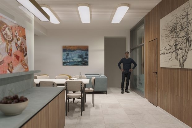 Визуализация интерьера кухни в стиле Джапанди