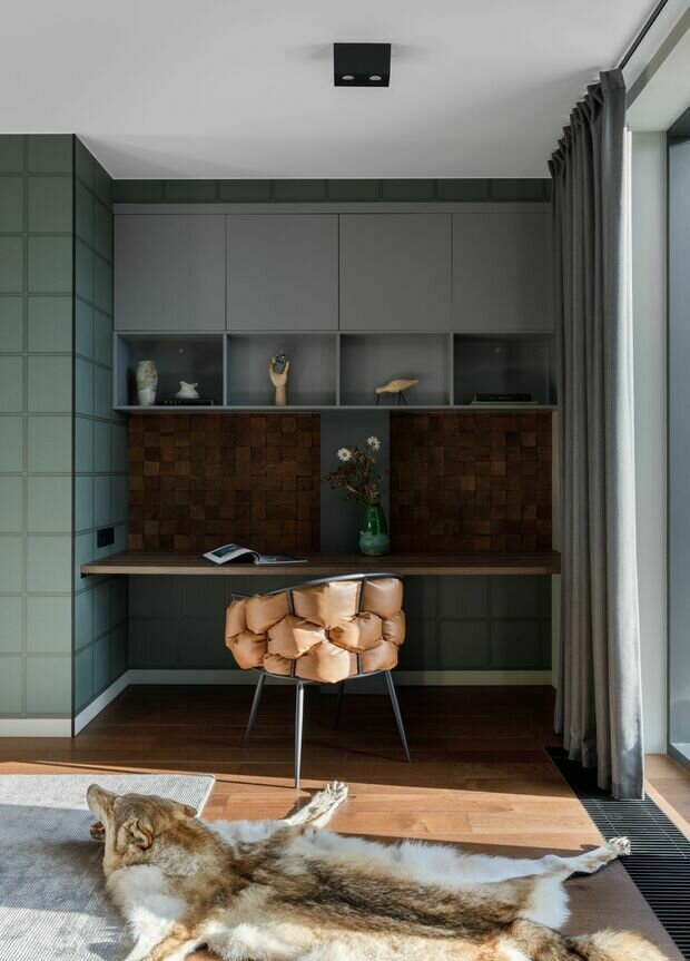 Фотография: Кабинет в стиле Современный, Дом, Минимализм, Проект дня, Подмосковье, Дом и дача, Монолитный дом, 4 и больше, Более 90 метров, Анна Шаповалова – фото на INMYROOM