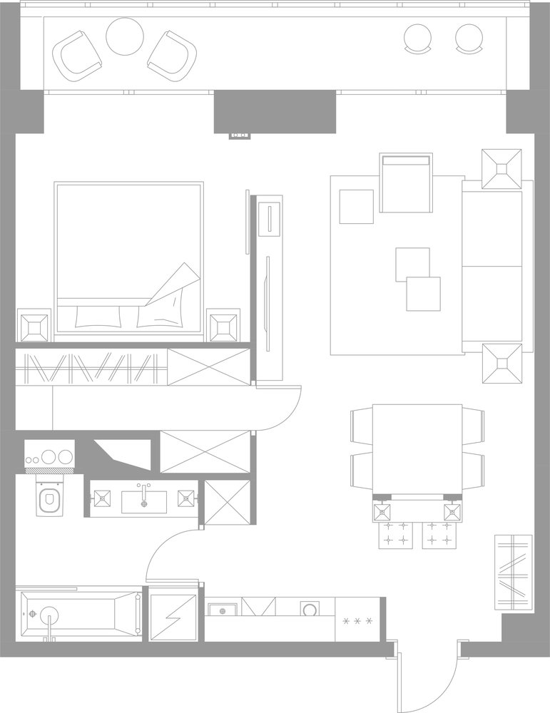 Фотография: Планировки в стиле , Квартира, Проект недели, Москва, Кирпичный дом, 1 комната, 40-60 метров, Студия TS Design – фото на INMYROOM Фотография: Планировки в стиле , Квартира, Проект недели, Москва, Кирпичный дом, 1 комната, 40-60 метров, Студия TS Design – фото на INMYROOM