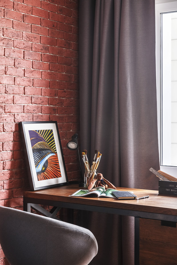 Фотография: Кабинет в стиле Лофт, Современный, Квартира, Проект недели, Московская область, Балашиха, Монолитный дом, 3 комнаты, Более 90 метров, Наталья Коренева – фото на INMYROOM