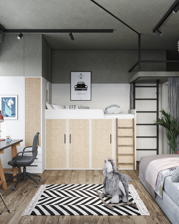 Фотография: Детская в стиле Лофт, Эклектика, Квартира, Проект недели, Москва, Макс Жуков, To Taste, 3 комнаты, 60-90 метров – фото на INMYROOM