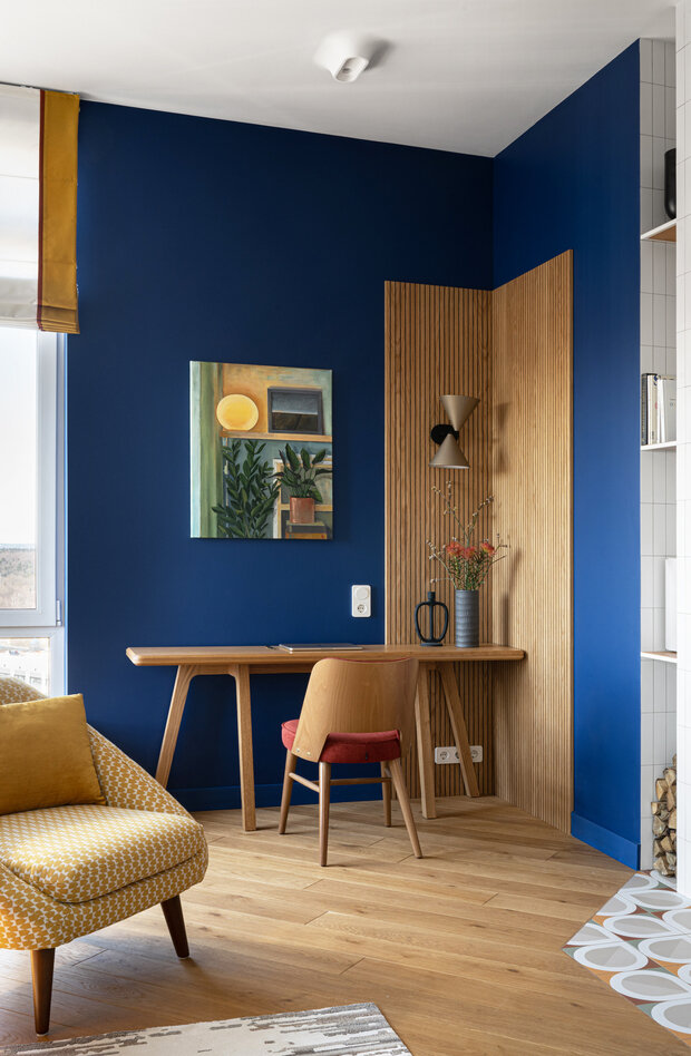 Фотография: Гостиная в стиле Современный, Эклектика, Квартира, Проект дня, Москва, 3 комнаты, Более 90 метров, Анна Малютина, ЖК «Одинград» – фото на INMYROOM