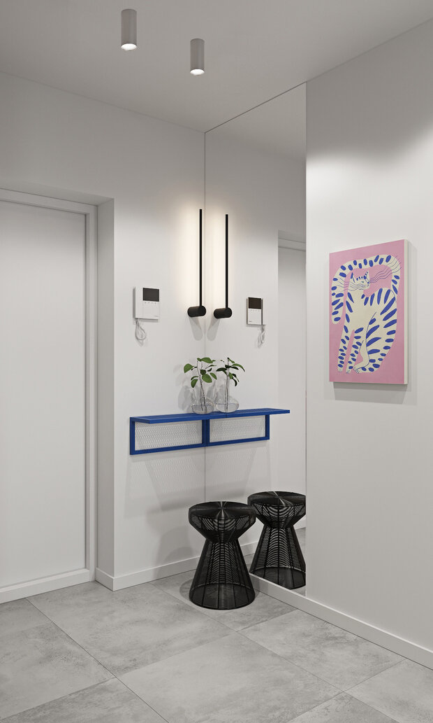 Фотография: Прихожая в стиле Скандинавский, Современный, Минимализм, Малогабаритная квартира, Квартира, Проект дня, Москва, Кирпичный дом, 1 комната, до 40 метров, Винтажный, Анастасия Родина, II-18-01/09 – фото на INMYROOM