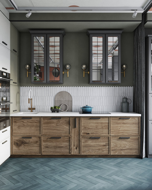 Фотография: Кухня и столовая в стиле Лофт, Эклектика, Квартира, Проект недели, Москва, Макс Жуков, To Taste, 3 комнаты, 60-90 метров – фото на INMYROOM