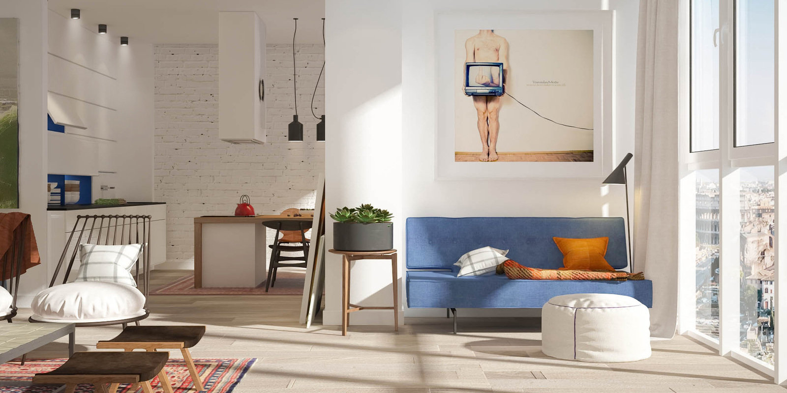 Фотография: Гостиная в стиле Лофт, Скандинавский, Современный, Эклектика, Декор интерьера, Квартира, Дома и квартиры, Проект недели – фото на INMYROOM