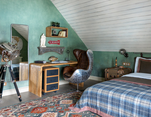 Фотография: Спальня в стиле Лофт, Эклектика, Прованс и Кантри, Дом, Особняк, Московская область, 4 и больше, Более 90 метров, Дарья Мисюра, Эксклюзивные проекты – фото на INMYROOM
