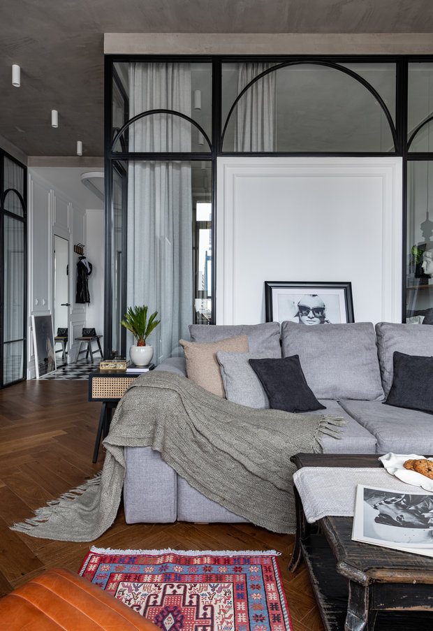 Фотография: Гостиная в стиле Эклектика, Классический, Лофт, Квартира, Студия, Проект недели, Москва, 40-60 метров, Студия дизайна интерьеров Алексея Сушкова, Алексей Сушков – фото на INMYROOM