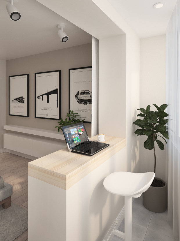 Фотография: Спальня в стиле Современный, Скандинавский, Квартира, Проект дня, Московская область, Балашиха, Ольга Погорелова, Панельный дом, 2 комнаты, 40-60 метров, П-44ТМ – фото на INMYROOM