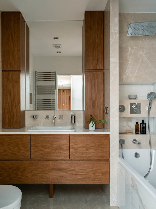 Фотография: Ванная в стиле Современный, Квартира, Проект недели, Москва, Geometrium, 3 комнаты, Более 90 метров – фото на INMYROOM