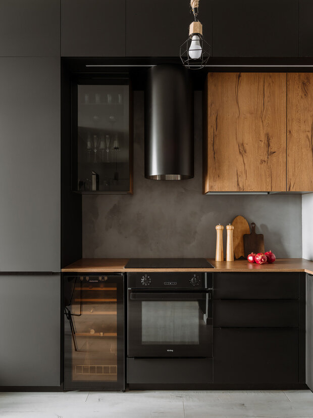 Фотография: Кухня и столовая в стиле Лофт, Современный, Квартира, Проект недели, Москва, 3 комнаты, 60-90 метров, Domeli, Катерина Притчина – фото на INMYROOM