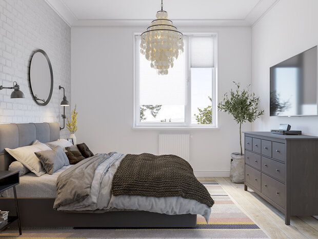 Фотография: Спальня в стиле Скандинавский, Современный, Квартира, Проект недели, Москва, 3 комнаты, Более 90 метров, Наталия Васильева – фото на INMYROOM