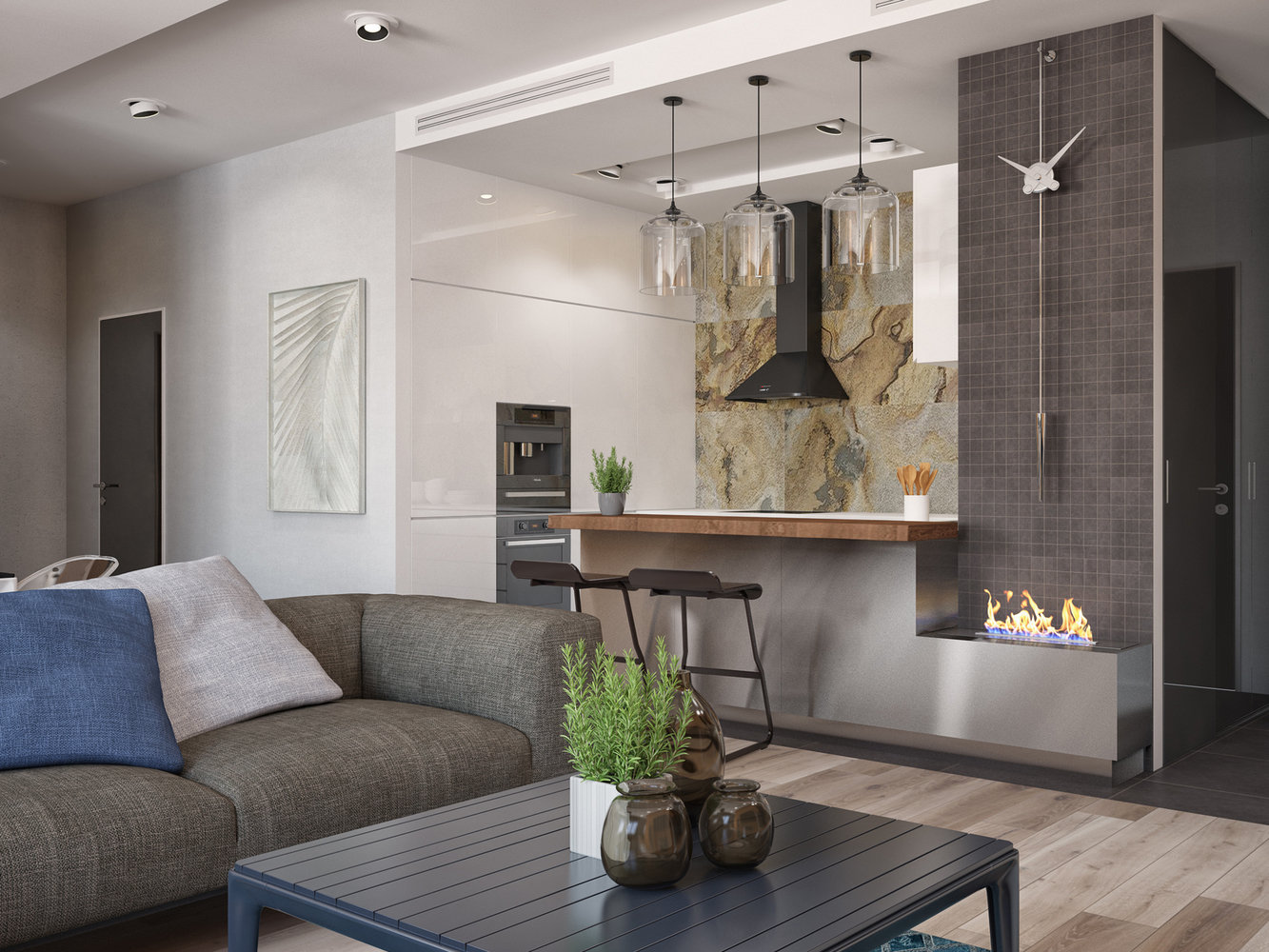 Фотография: Гостиная в стиле Современный, Квартира, Проект недели, Эко, Казань, Марсель Кадыров, новостройка, Монолитный дом, 2 комнаты, 60-90 метров – фото на INMYROOM Фотография: Гостиная в стиле Современный, Квартира, Проект недели, Эко, Казань, Марсель Кадыров, новостройка, Монолитный дом, 2 комнаты, 60-90 метров – фото на INMYROOM