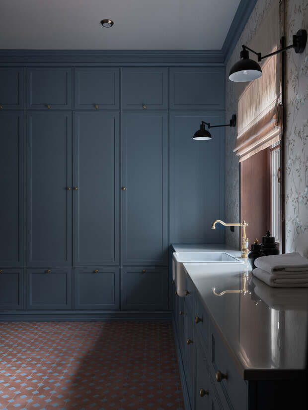 Фотография: Ванная в стиле Классический, Проект дня, Дача, Подмосковье, Дом и дача, Истринский район, Кирпичный дом, 3 комнаты, Более 90 метров, Дженнет Койтемирова, классический с элементами викторианского и английского стиля – фото на INMYROOM