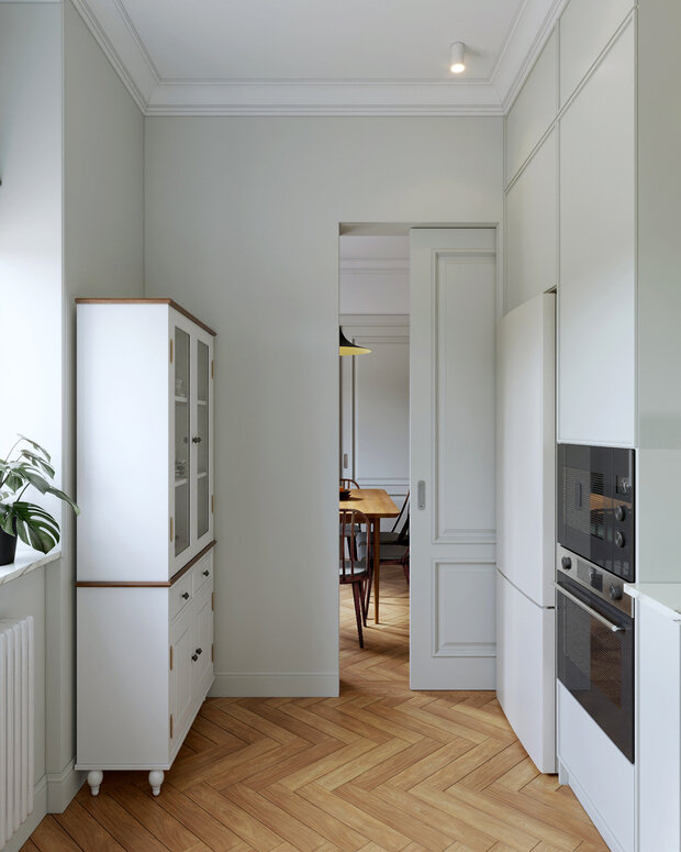 Фотография: Кухня и столовая в стиле Современный, Эклектика, Квартира, Проект дня, Москва, Сталинка, 4 и больше, 60-90 метров, Марина Ярмаркина – фото на INMYROOM