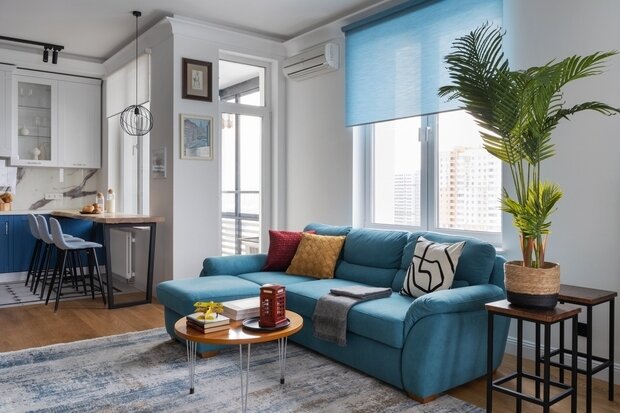 Фотография: Гостиная в стиле Современный, Эклектика, Квартира, Проект недели, Москва, Монолитный дом, 3 комнаты, 60-90 метров, Варвара Филатова – фото на INMYROOM