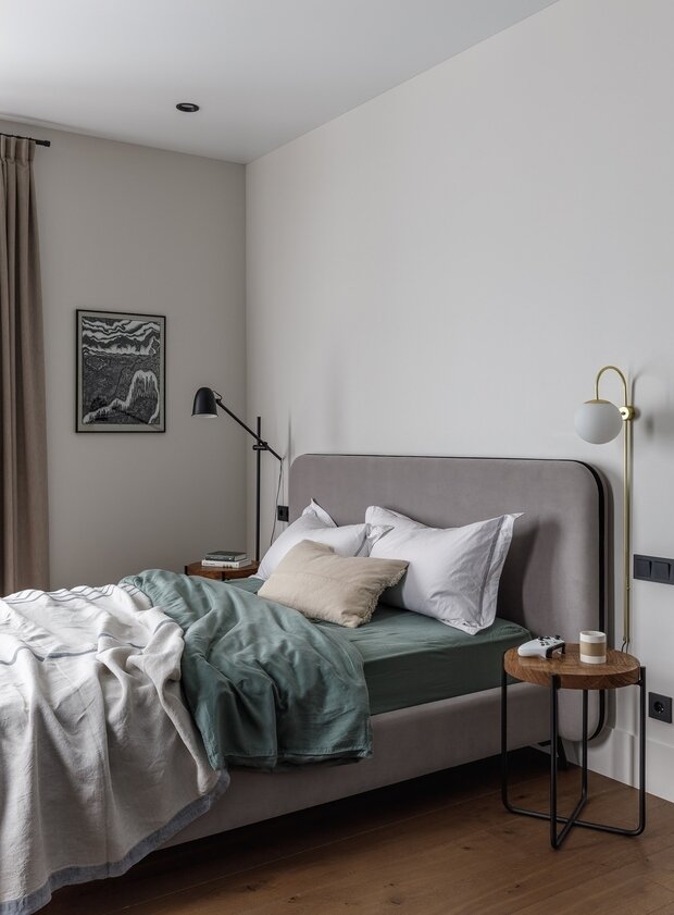 Фотография: Спальня в стиле Скандинавский, Современный, Минимализм, Квартира, Проект недели, Москва, 3 комнаты, 60-90 метров, DSGN HUB – фото на INMYROOM
