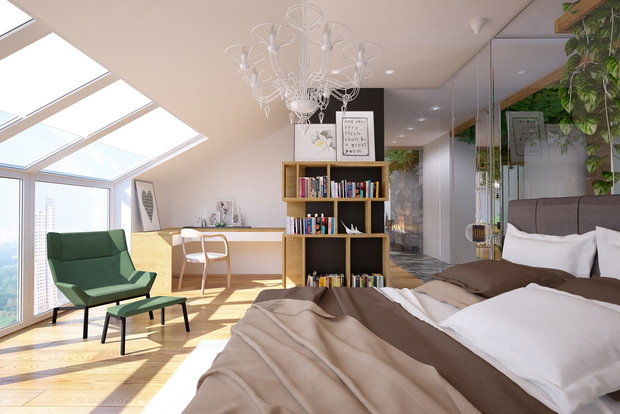 Фотография: Спальня в стиле Минимализм, Эко, Эклектика, Квартира, Россия, Планировки, Белый, Проект недели, Зеленый, Бежевый, Коричневый, Санкт-Петербург, растения в интерьере, Тотьяна Шевченко, Светлана Гаврилова, экостиль в интерьере, eco-friendly интерьер, квартира в экостиле, фитоблоки в интерьере, живые растения в интерьере – фото на INMYROOM