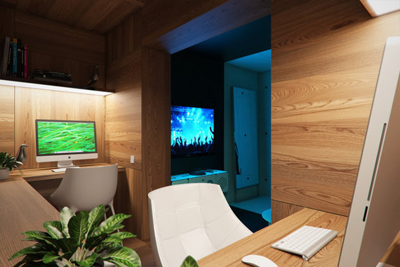 Фотография: Кабинет в стиле Эко, Малогабаритная квартира, Квартира, Дома и квартиры – фото на InMyRoom.ru