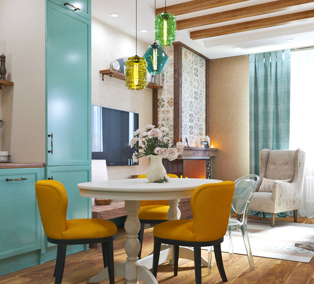 Фотография: Кухня и столовая в стиле Прованс и Кантри, Дом, Проект недели, Дом и дача, Новосибирск, Таунхаус, Кирпичный дом, 4 и больше, 60-90 метров, Полина Степанова – фото на INMYROOM