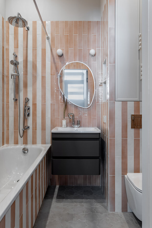 Фотография: Ванная в стиле Современный, Квартира, Проект дня, Москва, 2 комнаты, 60-90 метров, Кристина Квартальнова – фото на INMYROOM