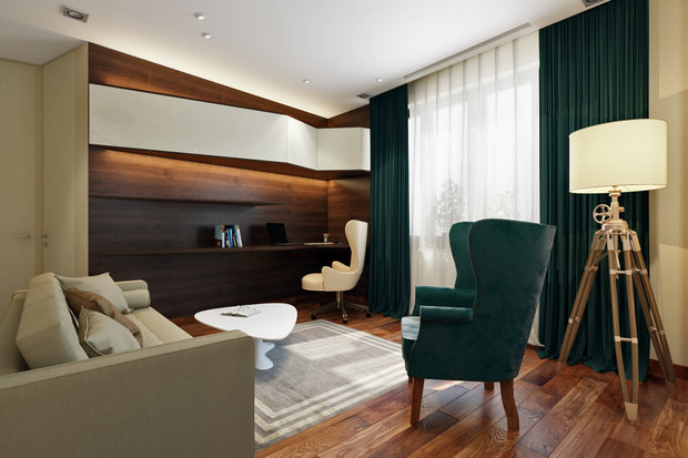 Фотография: Кабинет в стиле Современный, Квартира, Проект недели – фото на INMYROOM