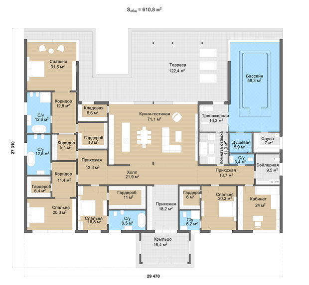 Фото из портфолио Аспен_606 м2 – фотографии дизайна интерьеров на INMYROOM
