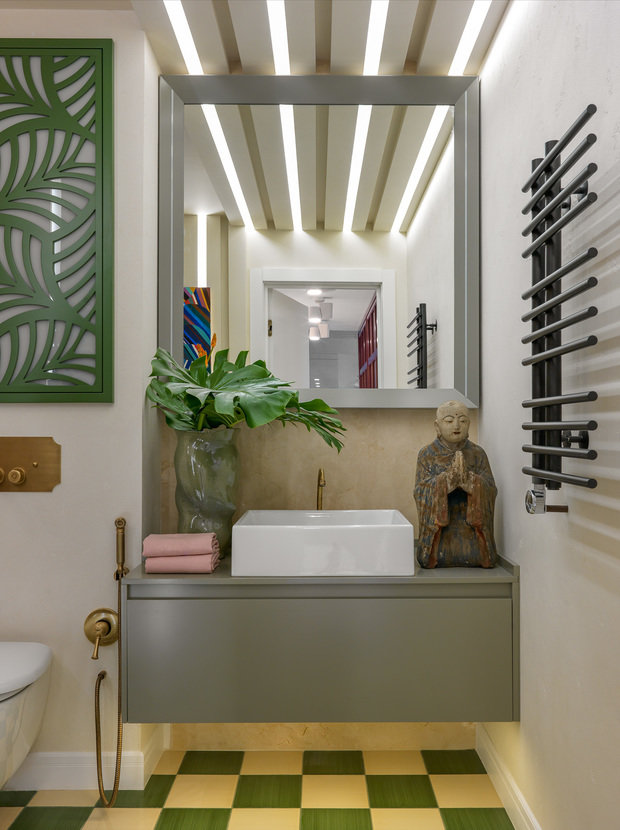 Фотография: Ванная в стиле Восточный, Эклектика, Квартира, Проект дня, Москва, Монолитный дом, Дарья Василькова, 2 комнаты, 60-90 метров, Art Group – фото на INMYROOM