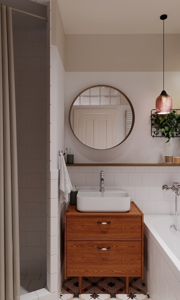 Зеркала, фрамуги и стеклоблоки под потолком используются для увеличения пространства и дополнительного естественного освещения. Зеркала, фрамуги и стеклоблоки под потолком используются для увеличения пространства и дополнительного естественного освещения.