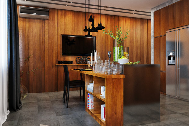 Фото из портфолио Мягкий и модный - интерьер для кухни в минималистичном стиле – фотографии дизайна интерьеров на INMYROOM