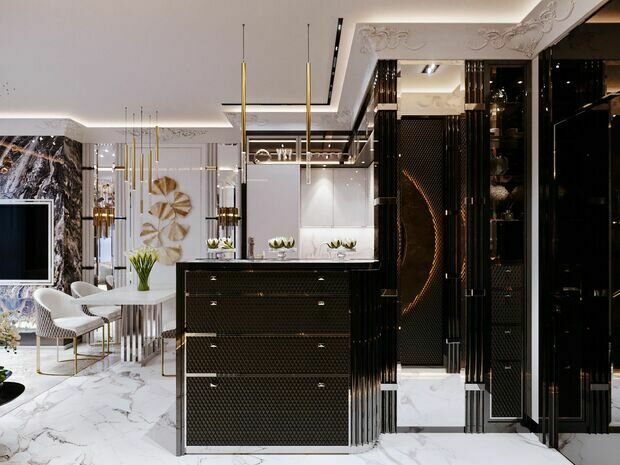 Фото из портфолио Квартира 55,5 м² в ЖК Селигер Сити: дорогие и оригинальные решения на каждом м² – фотографии дизайна интерьеров на INMYROOM