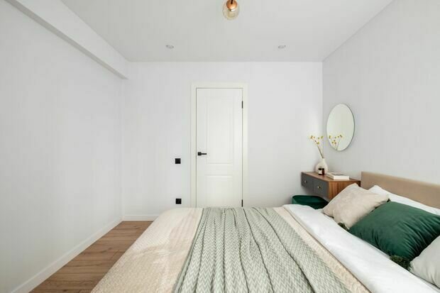 Фотография: Спальня в стиле Современный, Минимализм, Проект дня, Блочный дом, 3 комнаты, 40-60 метров, Москав, II 29-3 – фото на INMYROOM