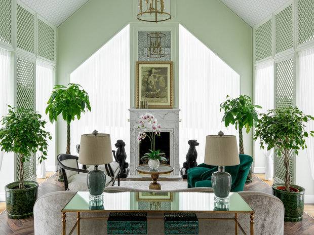 Фотография: Гостиная в стиле Классический, Современный, Дом, Проект недели, 4 и больше, Более 90 метров, #эксклюзивныепроекты, TaupeHome, Красное село – фото на INMYROOM