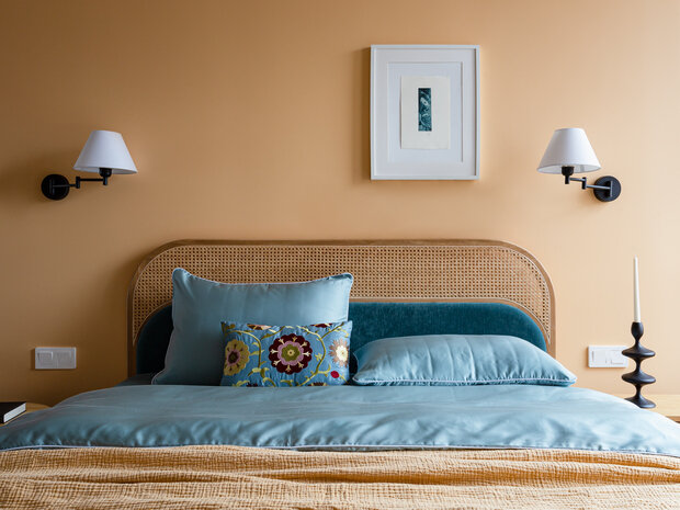 Фотография: Спальня в стиле Современный, Джапанди, Квартира, Проект дня, Екатеринбург, 2 комнаты, 60-90 метров, Анастасия Заркуа – фото на INMYROOM