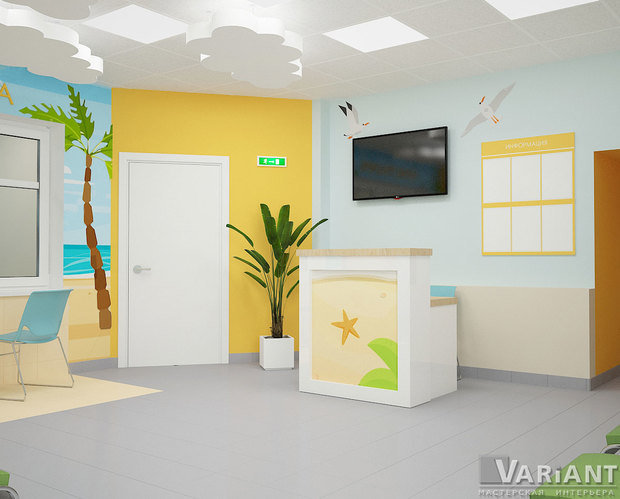 Фото из портфолио Дизайн детской поликлиники ул.Проспект Победы – фотографии дизайна интерьеров на INMYROOM