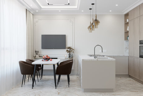 Интерьер квартиры в стиле неоклассика РП Заречье