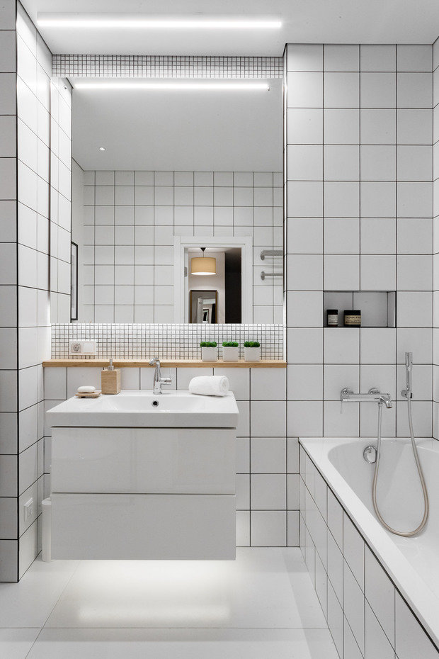 Фотография: Ванная в стиле Скандинавский, Современный, Квартира, Проект недели, 4 и больше, 60-90 метров, Юрий Миронов – фото на INMYROOM