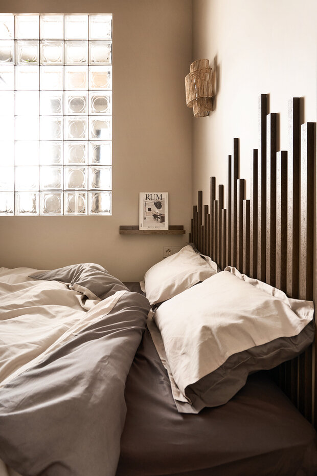 Фотография: Спальня в стиле Современный, Малогабаритная квартира, Квартира, Проект дня, Москва, 2 комнаты, до 40 метров, Монолитно-кирпичный, Анна Малютина, современный с элементами этники – фото на INMYROOM