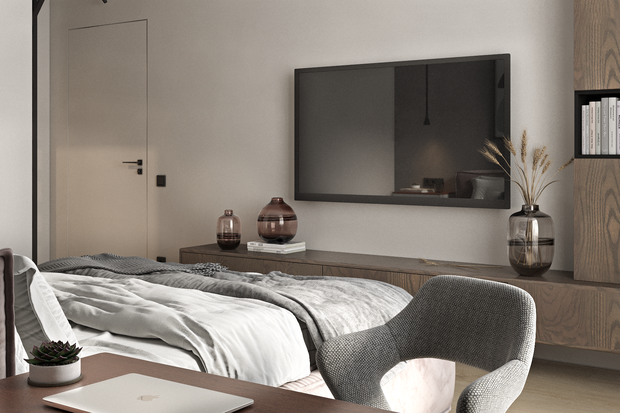 Фотография: Спальня в стиле Современный, Минимализм, Лофт, Квартира, Проект недели, Москва, 3 комнаты, 60-90 метров, OS Interior – фото на INMYROOM